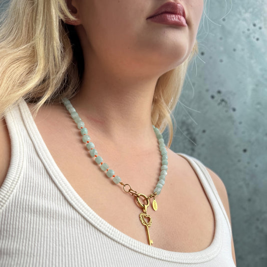 MINTY faceted bead necklace