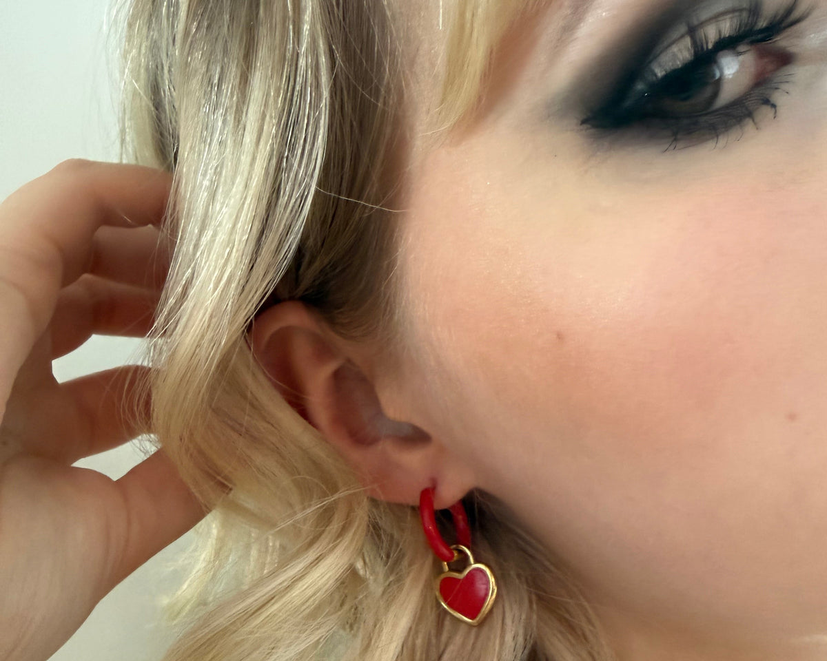 HEART lock earrings