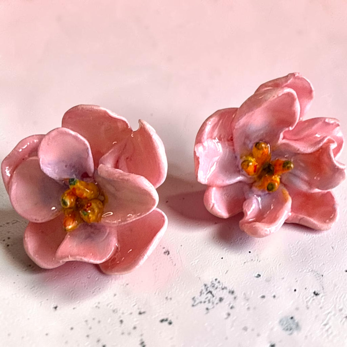 PINK FLOWER earrings