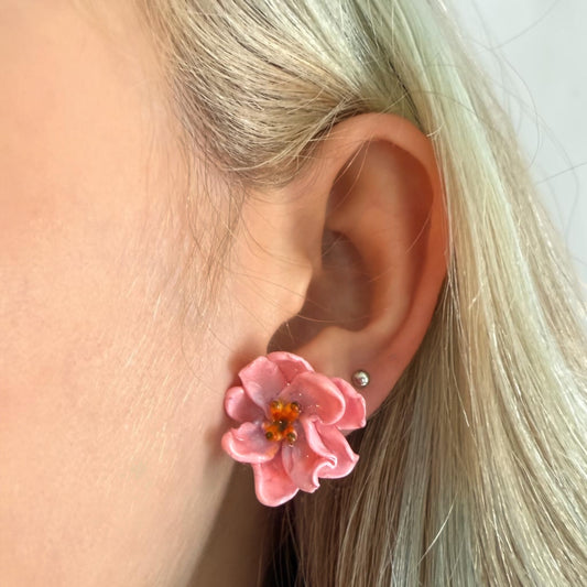 PINK FLOWER earrings